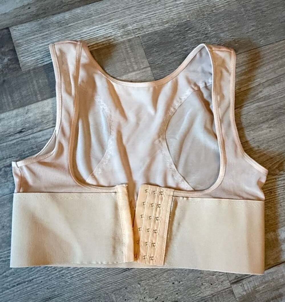 posture corrector bra, beige, front closure style size L